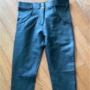 faux leather pants by freddy (small) midrise